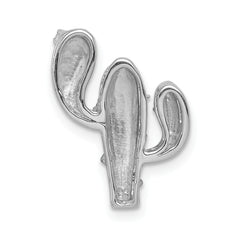 14k White Gold 1/10 carat Diamond Cactus Chain Slide