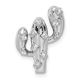 14k White Gold 1/10 carat Diamond Cactus Chain Slide
