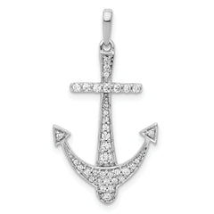 14k White Gold 1/4 carat Lab Grown Diamond VS/SI+ G+ Complete Anchor Pendant