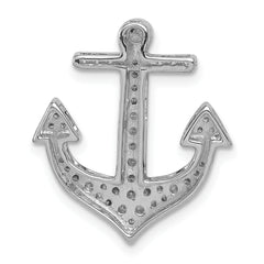 14k White Gold 1/4 carat Diamond Anchor Chain Slide