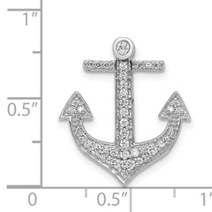 14k White Gold 1/4 carat Diamond Anchor Chain Slide