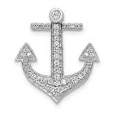 14k White Gold 1/4 carat Diamond Anchor Chain Slide