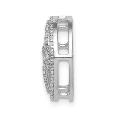 14k White Gold 1/3 carat Diamond Celtic Circle Chain Slide
