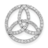 14k White Gold 1/3 carat Diamond Celtic Circle Chain Slide