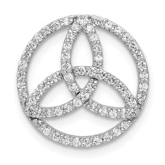 14k White Gold 1/3 carat Diamond Celtic Circle Chain Slide