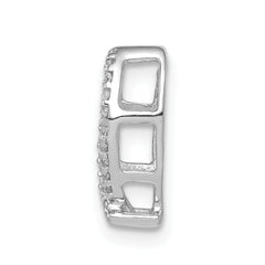 14k White Gold 1/15 carat Diamond Ichthus Fish Chain Slide