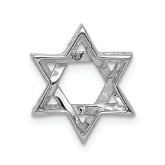 14k White Gold 1/8 carat Diamond Star of David Chain Slide