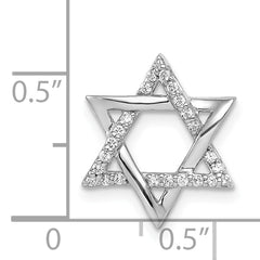14k White Gold 1/8 carat Diamond Star of David Chain Slide