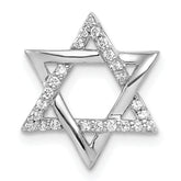 14k White Gold 1/8 carat Diamond Star of David Chain Slide