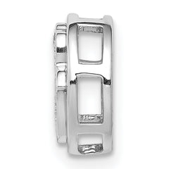 14k White Gold 1/10 carat Diamond Hamsa Round Chain Slide