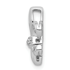 14k White Gold Diamond Fleur de Lis Chain Slide