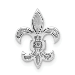 14k White Gold Diamond Fleur de Lis Chain Slide