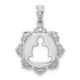 14k White Gold 1/6 carat Diamond Buddha Pendant