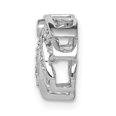 14k White Gold 1/5 carat Diamond Lotus Flower Chain Slide