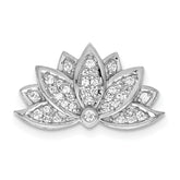 14k White Gold 1/5 carat Diamond Lotus Flower Chain Slide