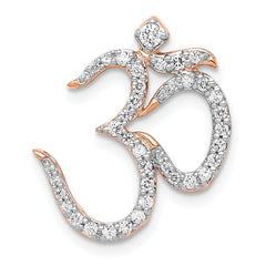 14k Rose Gold 1/3 carat Diamond Om Symbol Chain Slide