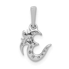 14k White Gold 1/10 carat Diamond Om Symbol Pendant