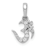 14k White Gold 1/10 carat Diamond Om Symbol Pendant