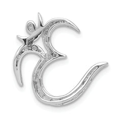 14k White Gold 3/8 carat Diamond Om Symbol Chain Slide