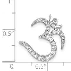 14k White Gold 3/8 carat Diamond Om Symbol Chain Slide