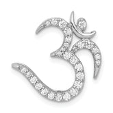 14k White Gold 3/8 carat Diamond Om Symbol Chain Slide