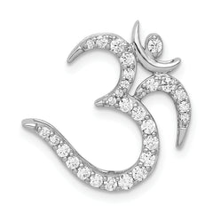 14k White Gold 3/8 carat Diamond Om Symbol Chain Slide