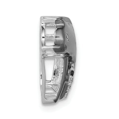 14k White Gold and Black Rhodium 1/10 carat Diamond Bears Chain Slide