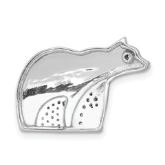 14k White Gold and Black Rhodium 1/10 carat Diamond Bears Chain Slide