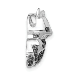 14k White Gold 3/8 carat Black Diamond Pandas Chain Slide