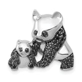 14k White Gold 3/8 carat Black Diamond Pandas Chain Slide
