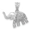 14k White Gold 1/6 carat Diamond Elephant Pendant