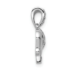 14k White Gold 1/10 carat Black and White Diamond Elephant Pendant