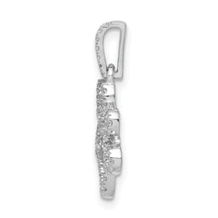 14k White Gold 1/4 carat Diamond Paw Print Pendant