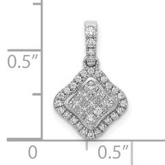 10k White Gold 1/4ct. Diamond Cluster Pendant