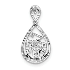 14k White Gold 1/5 carat Lab Grown Diamond VS/SI+ G+ Complete Cluster Double Teardrop Pendant