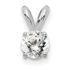 14k White Gold 1/4 carat Lab Grown Diamond VS/SI+ G+ Round Complete Four Prong Solitaire Pendant