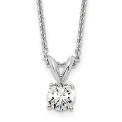 14k White Gold 1/3 carat Lab Grown Diamond VS/SI+ G+ Round Complete Four Prong 18 inch Solitaire Pendant Necklace