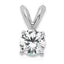 14k White Gold 1/3 carat Certified Lab Grown Diamond VS+ F+ Round Complete Four Prong Solitaire Pendant