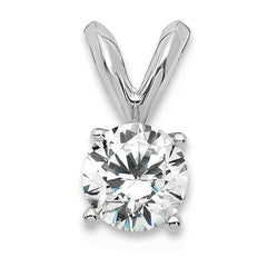 14k White Gold 1/3 carat Certified Lab Grown Diamond VS+ F+ Round Complete Four Prong Solitaire Pendant