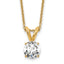 14k 1/2 carat Lab Grown Diamond VS+ F+ Round Complete Four Prong 18 inch Solitaire Pendant Necklace