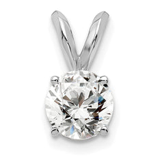 14k White Gold 1/2 carat Lab Grown Diamond VS/SI+ G+ Round Complete Four Prong Solitaire Pendant
