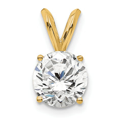 14k 3/4 carat Certified Lab Grown Diamond VS+ F+ Round Complete Four Prong Solitaire Pendant
