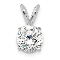 14k White Gold 3/4 carat Certified Lab Grown Diamond VS+ F+ Round Complete Four Prong Solitaire Pendant