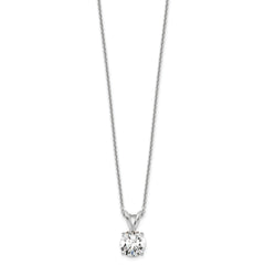 14k White Gold 3/4 carat Lab Grown Diamond VS/SI+ G+ Round Complete Four Prong 18 inch Solitaire Pendant Necklace