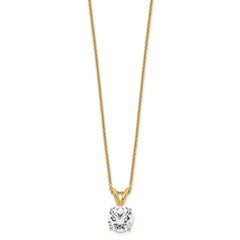 14k 1 carat Certified Lab Grown Diamond VS/SI+ G+ Round Complete Four Prong 18 inch Solitaire Pendant Necklace