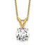 14k 1 carat Lab Grown Diamond VS+ F+ Round Complete Four Prong 18 inch Solitaire Pendant Necklace