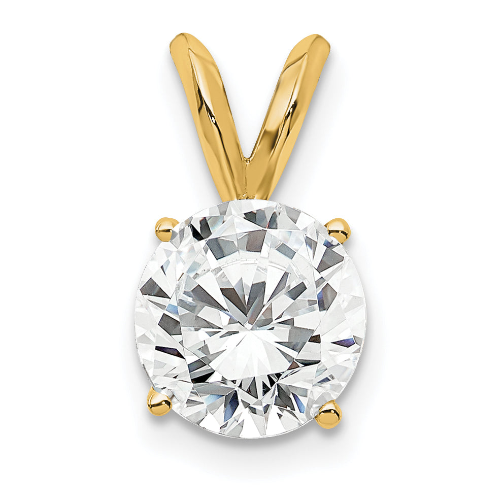 14k 1 carat Certified Lab Grown Diamond VS+ F+ Round Complete Four Prong Solitaire Pendant