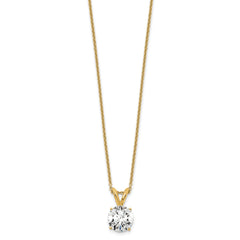 14k 1 carat Certified Lab Grown Diamond VS+ F+ Round Complete Four Prong 18 inch Solitaire Pendant Necklace