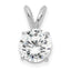 14k White Gold 1 carat Certified Lab Grown Diamond VS+ F+ Round Complete Four Prong Solitaire Pendant