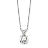 14k White Gold 1 carat Lab Grown Diamond VS/SI+ G+ Round Complete Four Prong 18 inch Solitaire Pendant Necklace